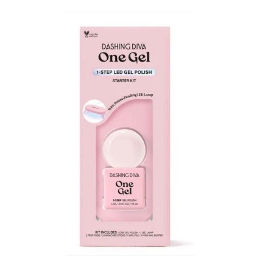 Dashing Diva Kit One Gel‎ Nail Starter Aristocrat Pink LED Gel Polish Lamp New